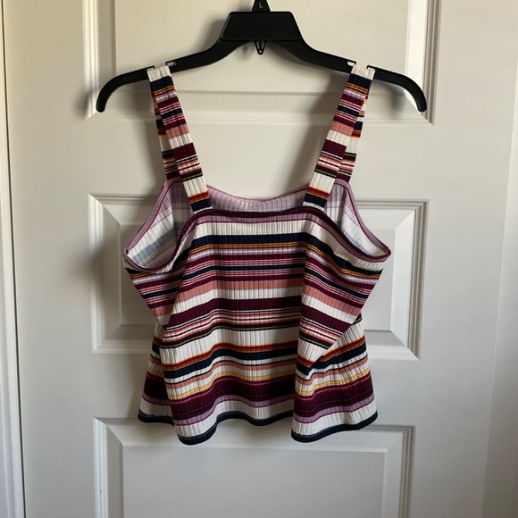 Lane Bryant Square Neck Ribbed Striped Tank Top - Size 14/16 - Picture 7 of 7